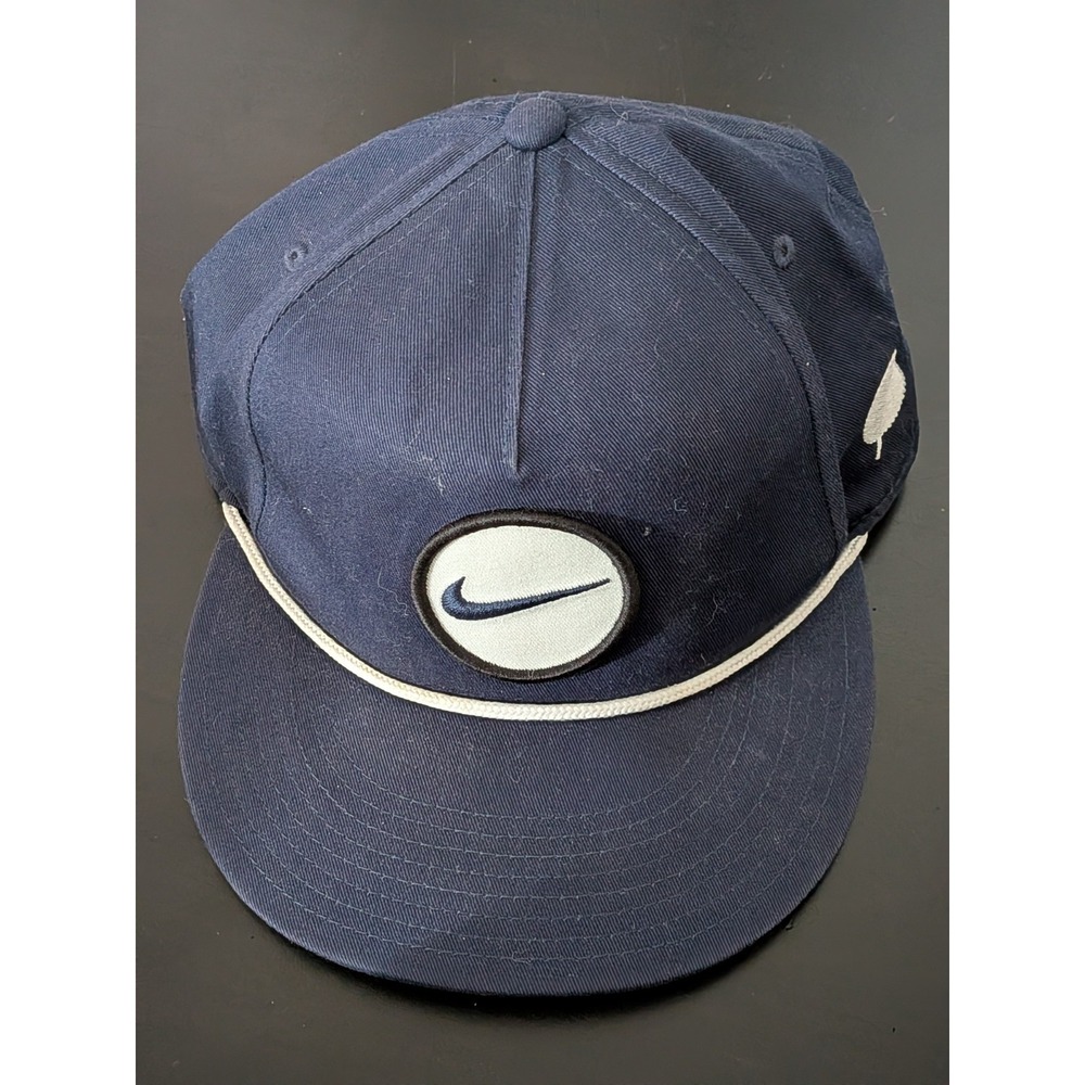 Nike Golf Snapback Hat Truck Rope Flat Brim Cap Navy Blue 1Size OSFM